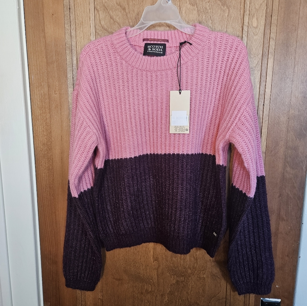 NWT Scotch & Soda Amsterdam Pink Purple Women's Sweater L